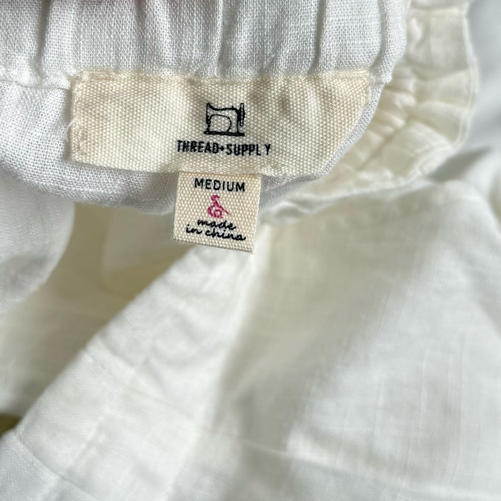Thread & Supply Cream Linen Blend Pants – Size M – New Like Condition - Picture 3 of 8